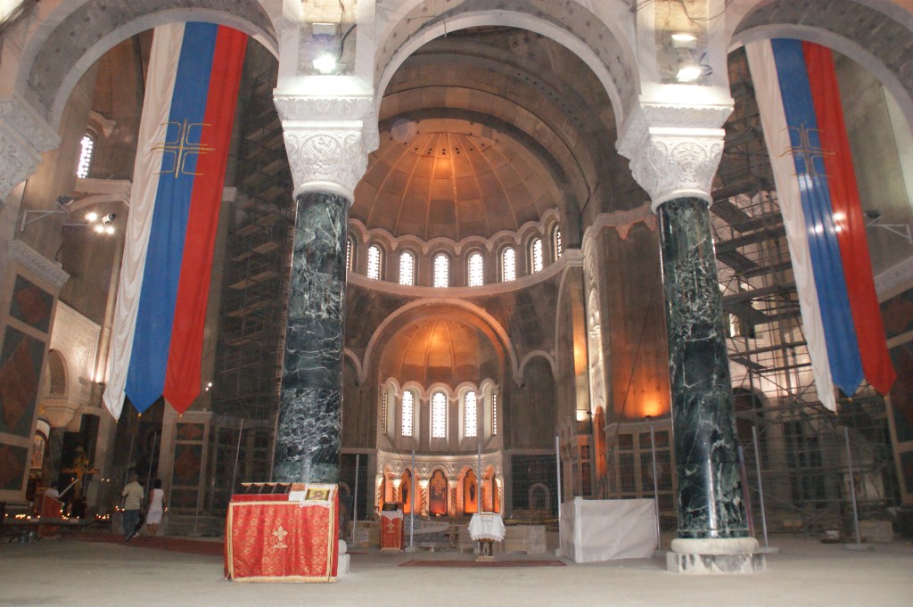 Pyhän Savan katedraalin sisätila rakennusvaiheessa vuonna 2011. Belgrad, Serbia.